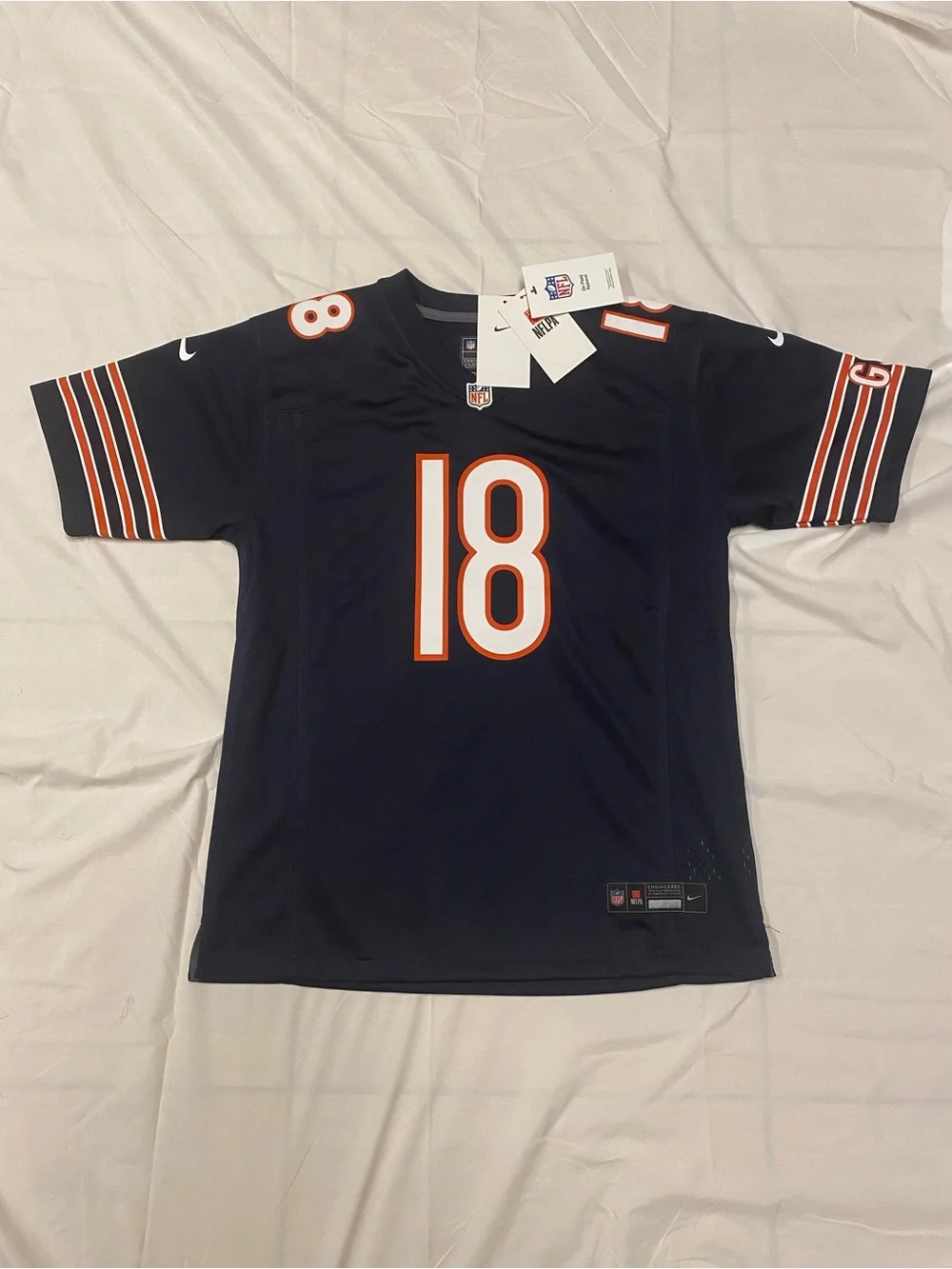 NFL Youth Navy Football Jersey with Orange and White #18